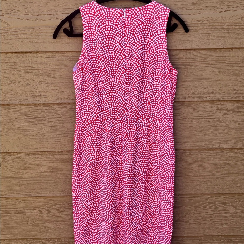 J McLaughlin Sleeveless Pink Printed Midi Dress w/ Synched Waist Sz Small - Picture 2 of 5